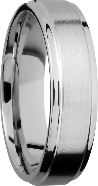 Cobalt chrome 6mm flat band with grooved edges