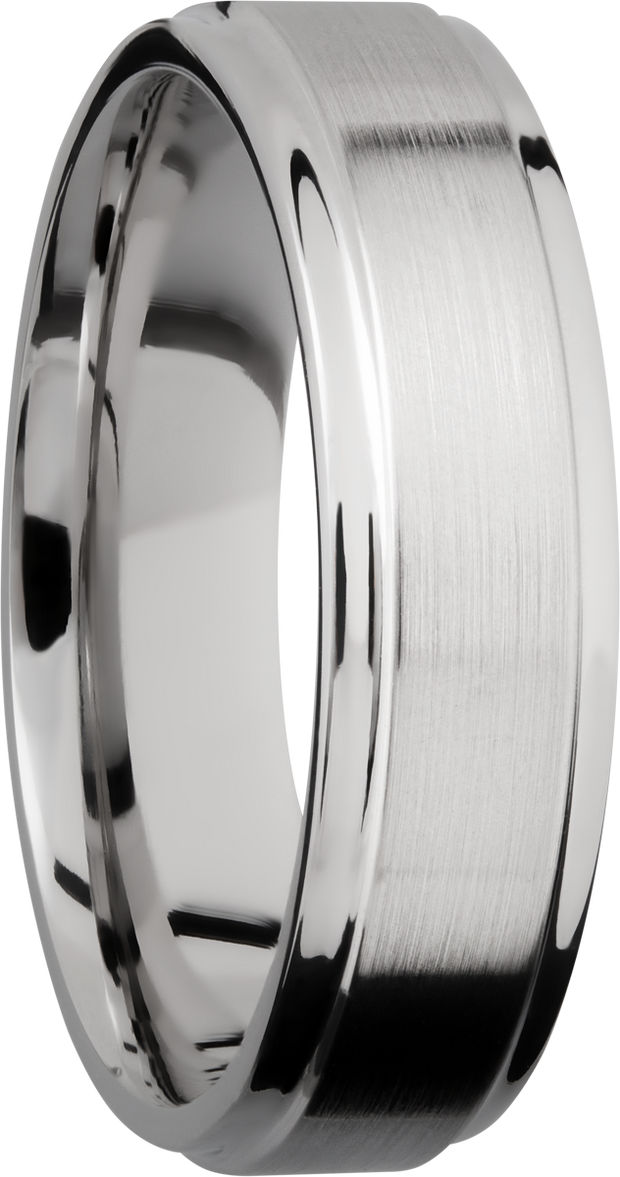 Cobalt chrome 6mm flat band with grooved edges