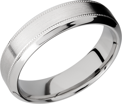 Cobalt chrome 6mm high-beveled band with reverse milgrain detail