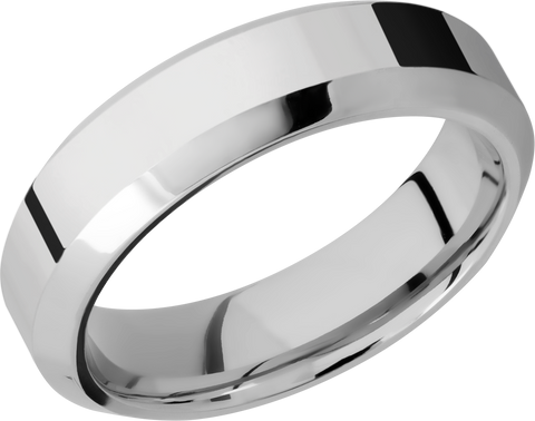Cobalt chrome 6mm Domed Band with Rounded Edges, Milgrain, and 1mm 14KR