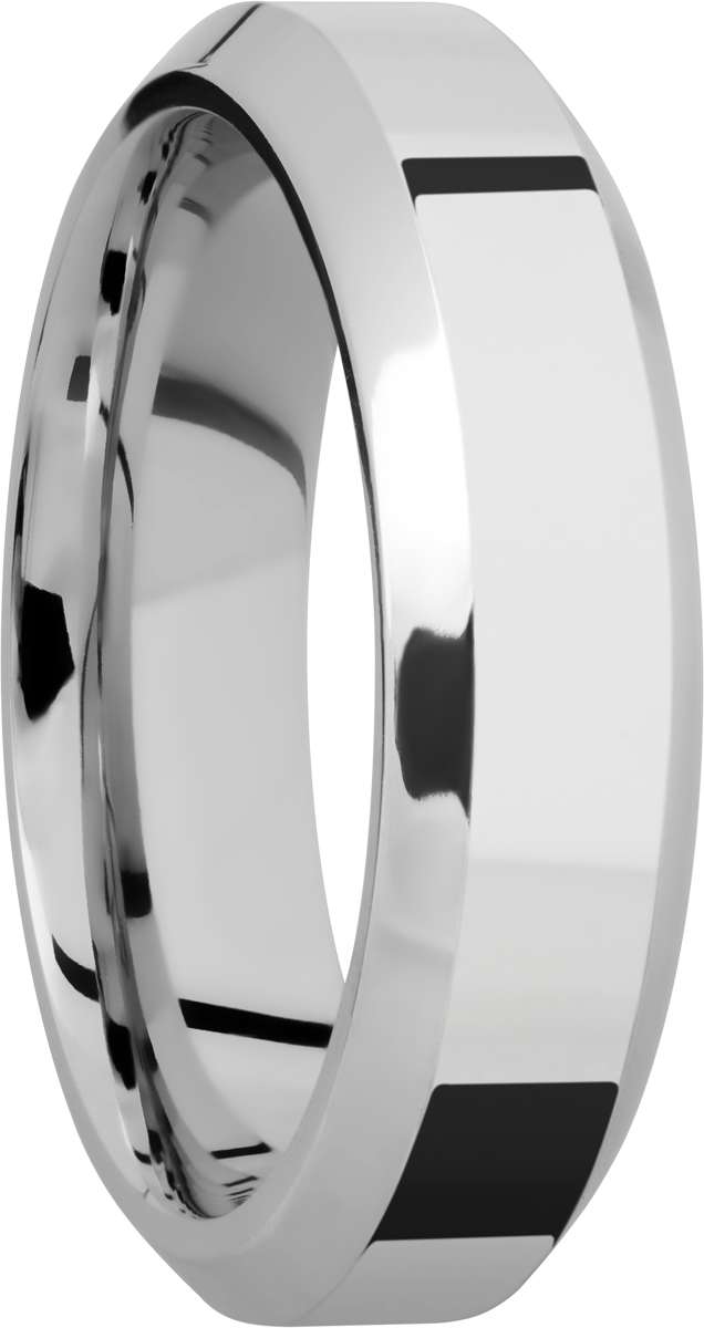 cobalt chrome 6mm domed band with rounded edges, milgrain, and 1mm 14kr