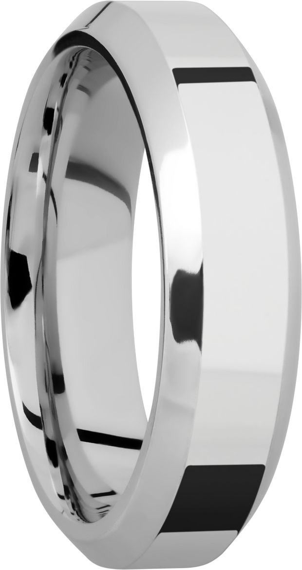 Cobalt chrome 6mm Domed Band with Rounded Edges, Milgrain, and 1mm 14KR