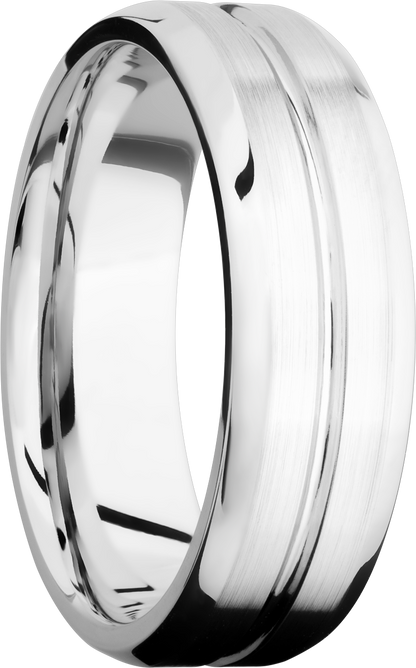 Cobalt chrome 7mm beveled band with 1, 1mm groove