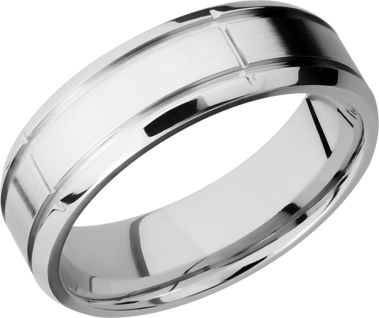 Cobalt chrome 7mm beveled band with 5 segments in the band