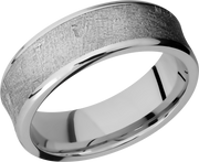 Cobalt chrome 7mm concave beveled band with an inlay of authentic Gibeon Meteorite