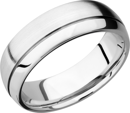 Cobalt chrome 7mm domed band with 1, .5mm off-center groove