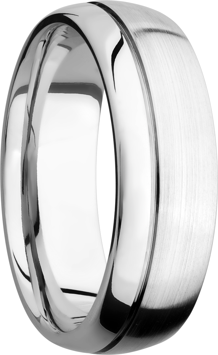 cobalt chrome 7mm domed band with 1, .5mm off-center groove