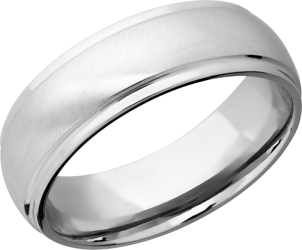 cobalt chrome 7mm domed band with grooved edges