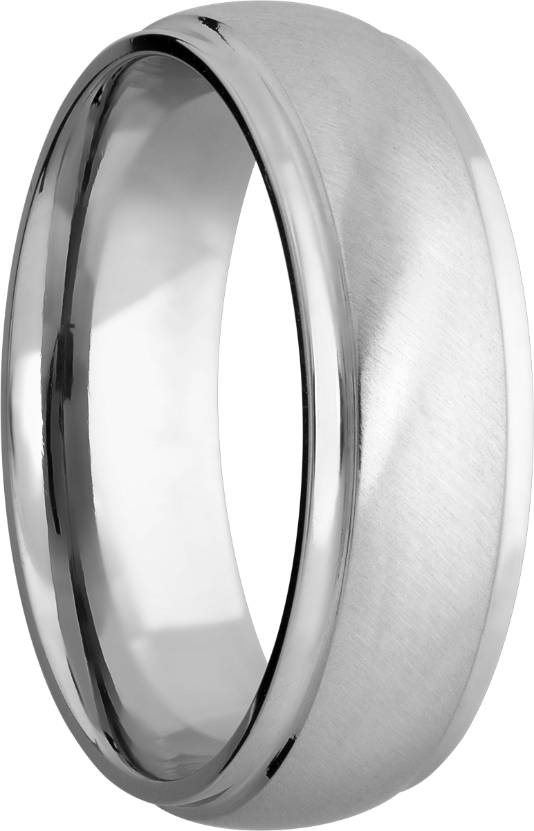 cobalt chrome 7mm domed band with grooved edges