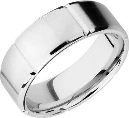 Cobalt chrome 8mm beveled band with 6 segments