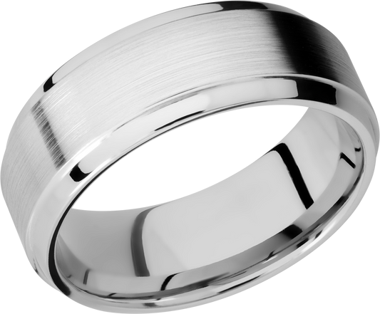 Cobalt Chrome 8mm beveled band with a stepped edge