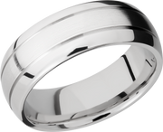 Cobalt chrome 8mm domed band with 2, .5mm grooves