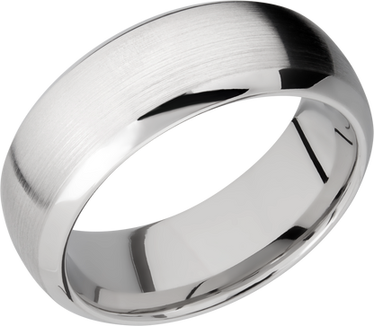 Cobalt chrome 8mm domed band with beveled edges