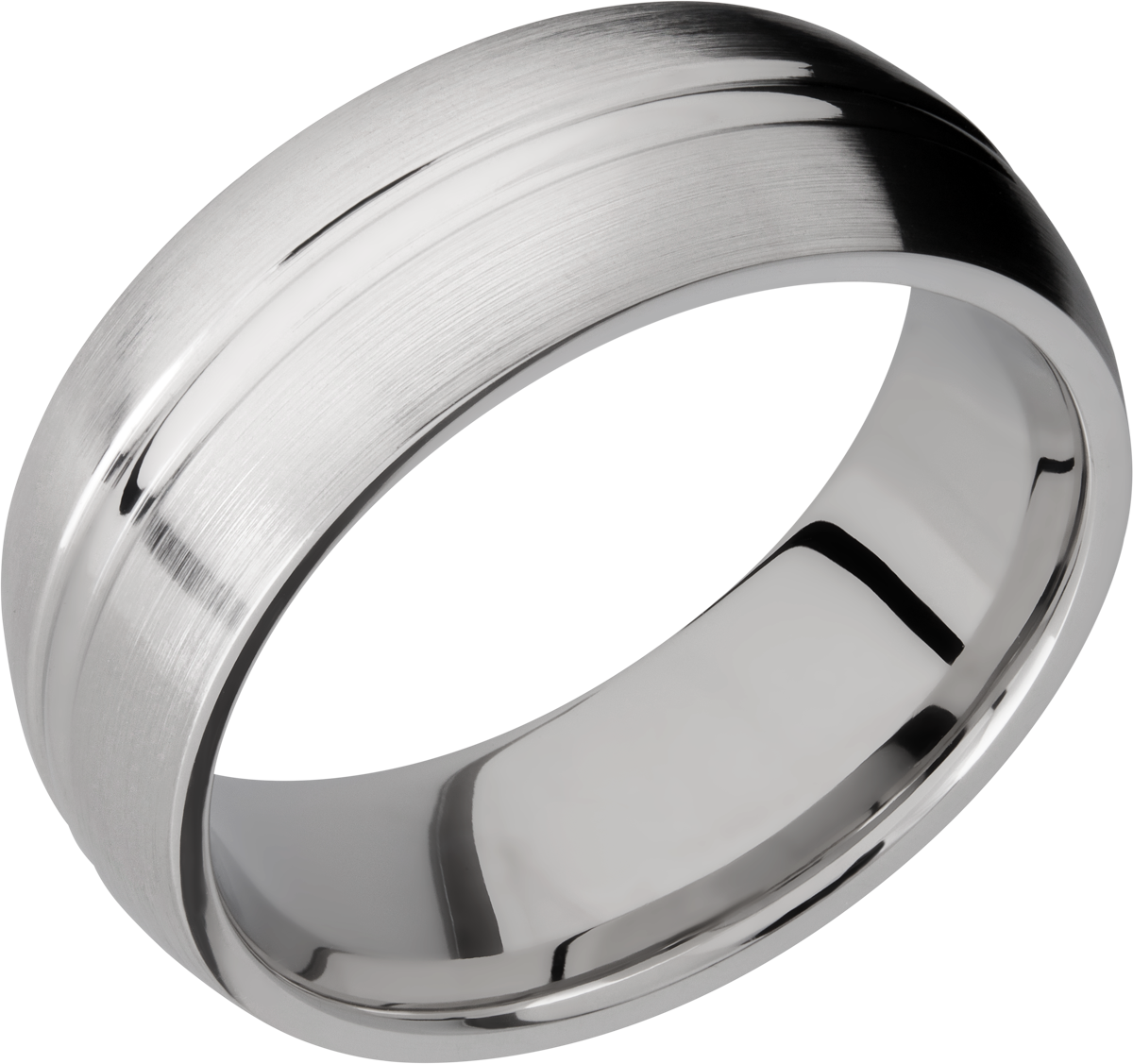 cobalt chrome 8mm domed band with a  domed center