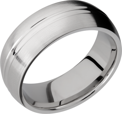 Cobalt chrome 8mm domed band with a  domed center