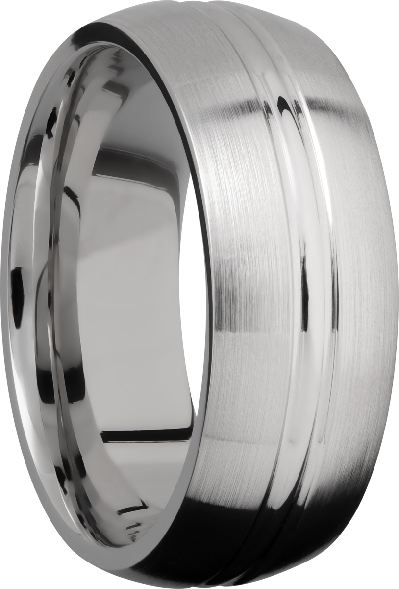 cobalt chrome 8mm domed band with a  domed center