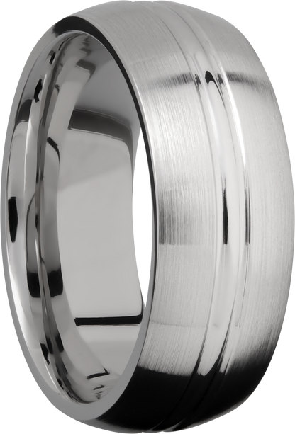 Cobalt chrome 8mm domed band with a  domed center