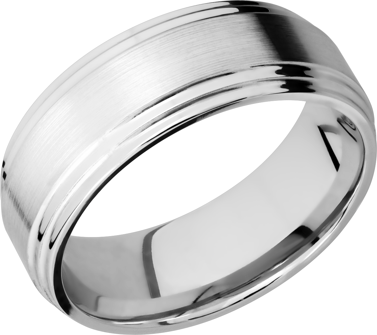 cobalt chrome 8mm flat band wit two-step edges