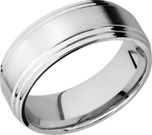 Cobalt Chrome 8mm flat band wit two-step edges