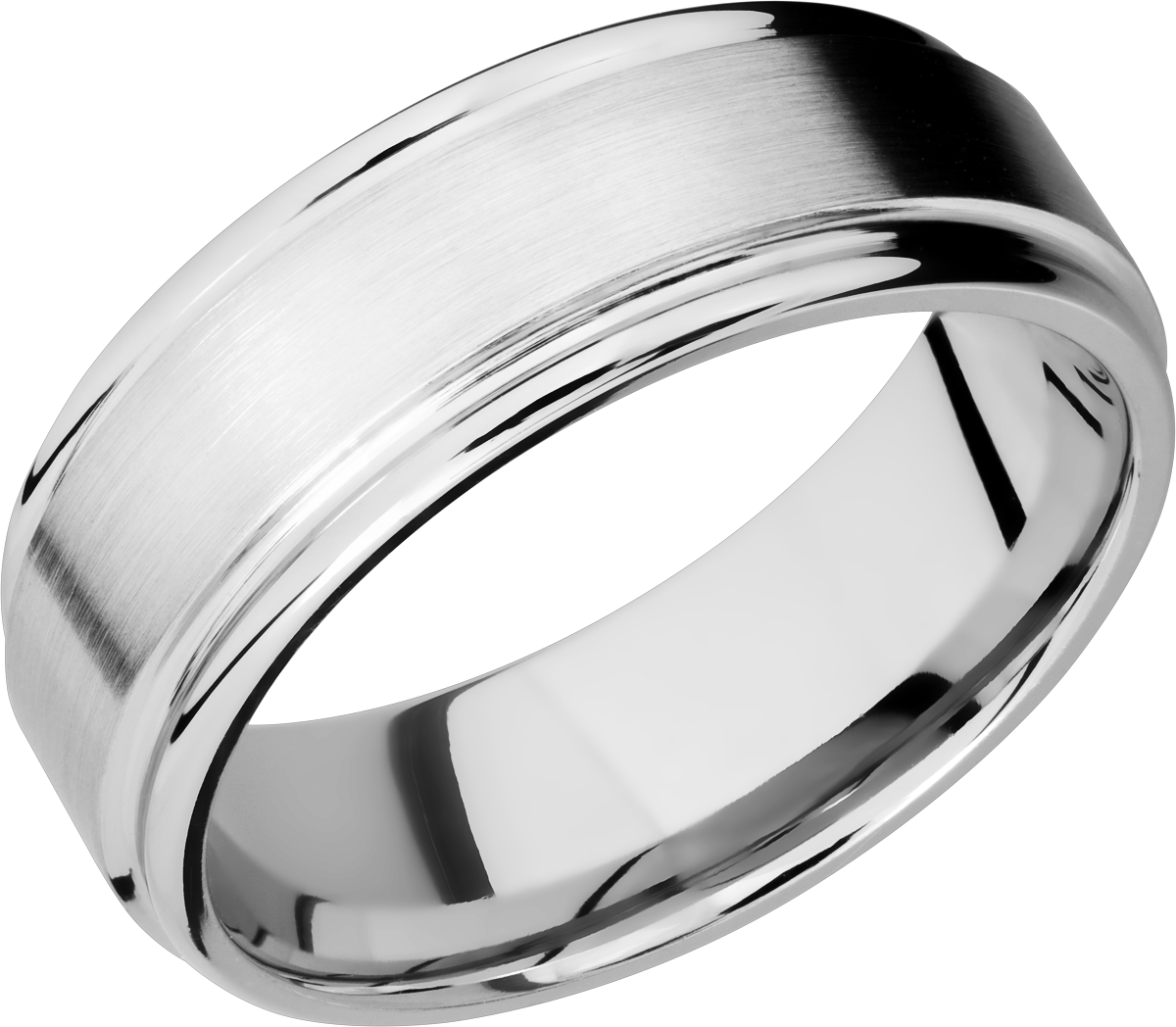 cobalt chrome 8mm flat band with rounded edges