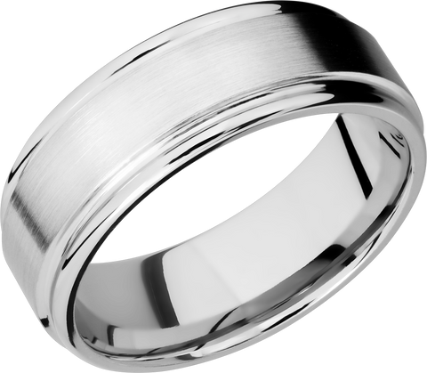 Cobalt Chrome 8mm flat band with rounded edges