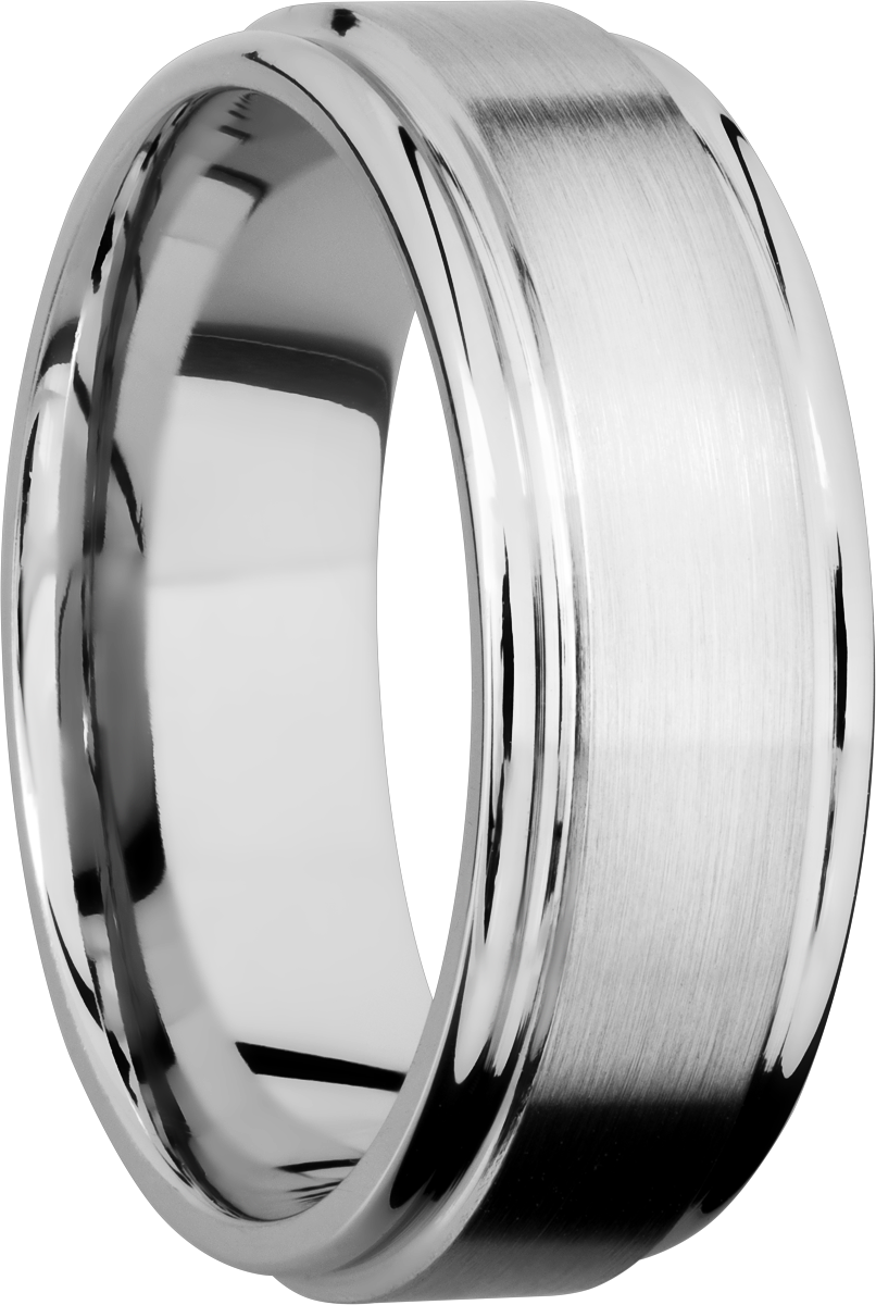 cobalt chrome 8mm flat band with rounded edges