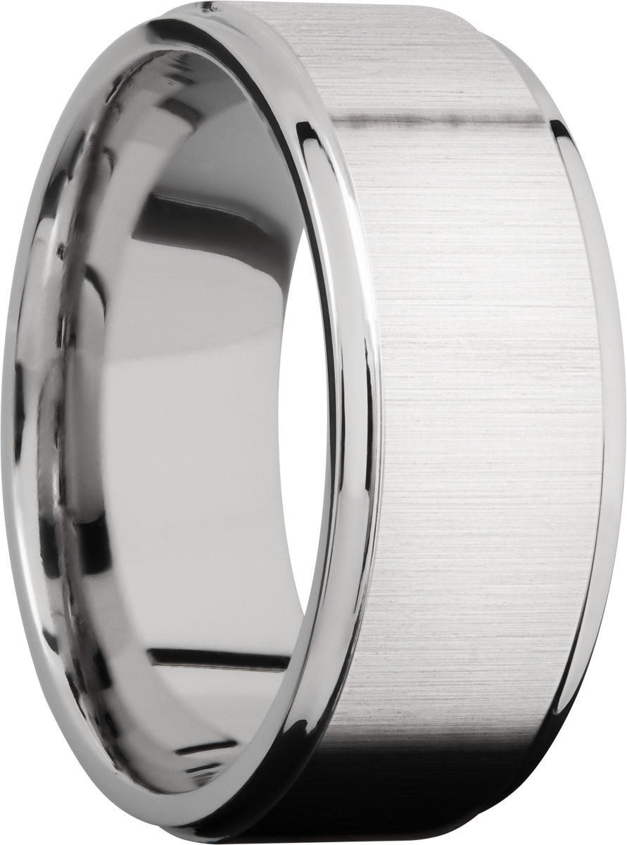 cobalt chrome 9mm flat band with grooved edges