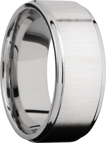 Cobalt chrome 9mm flat band with grooved edges