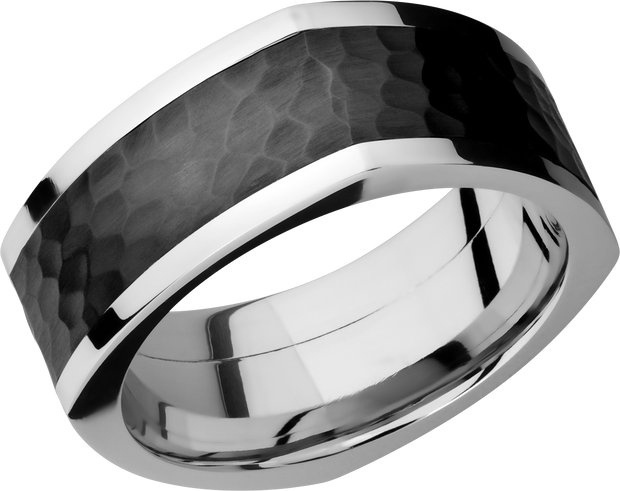 Cobalt chrome 9mm flat square band with an inlay of Zirconium