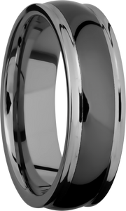Tungsten and Ceramic 7mm domed band with rounded edges