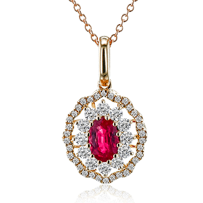 Color Pendant in 14k Gold with Diamonds