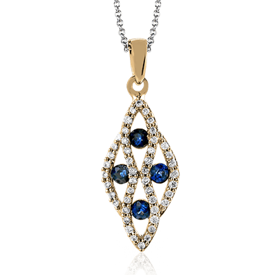 ZP668 Color Pendant in 14k Gold with Diamonds