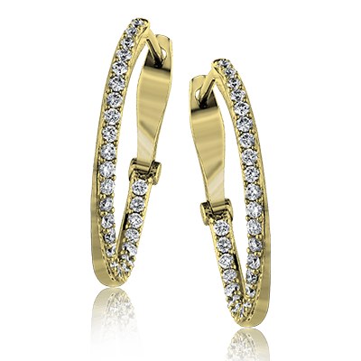 ZE176 Hoop Earring in 14k Gold with Diamonds