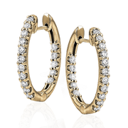 ZE221 Hoop Earring in 14k Gold with Diamonds