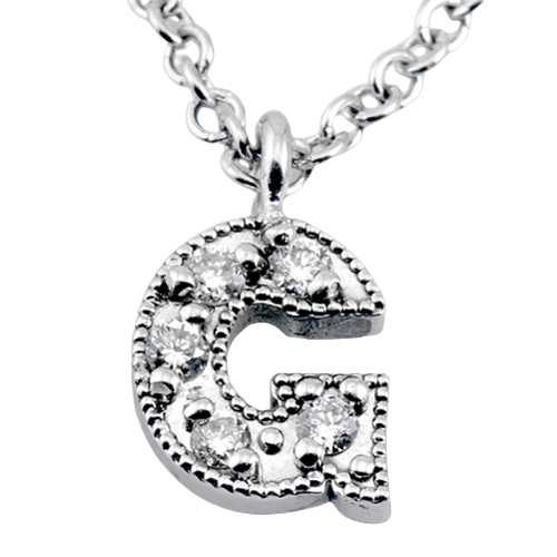 G Pendant in 14k Gold with Diamonds