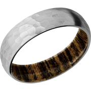 Titanium 6mm domed band with a sleeve of Bocote hardwood