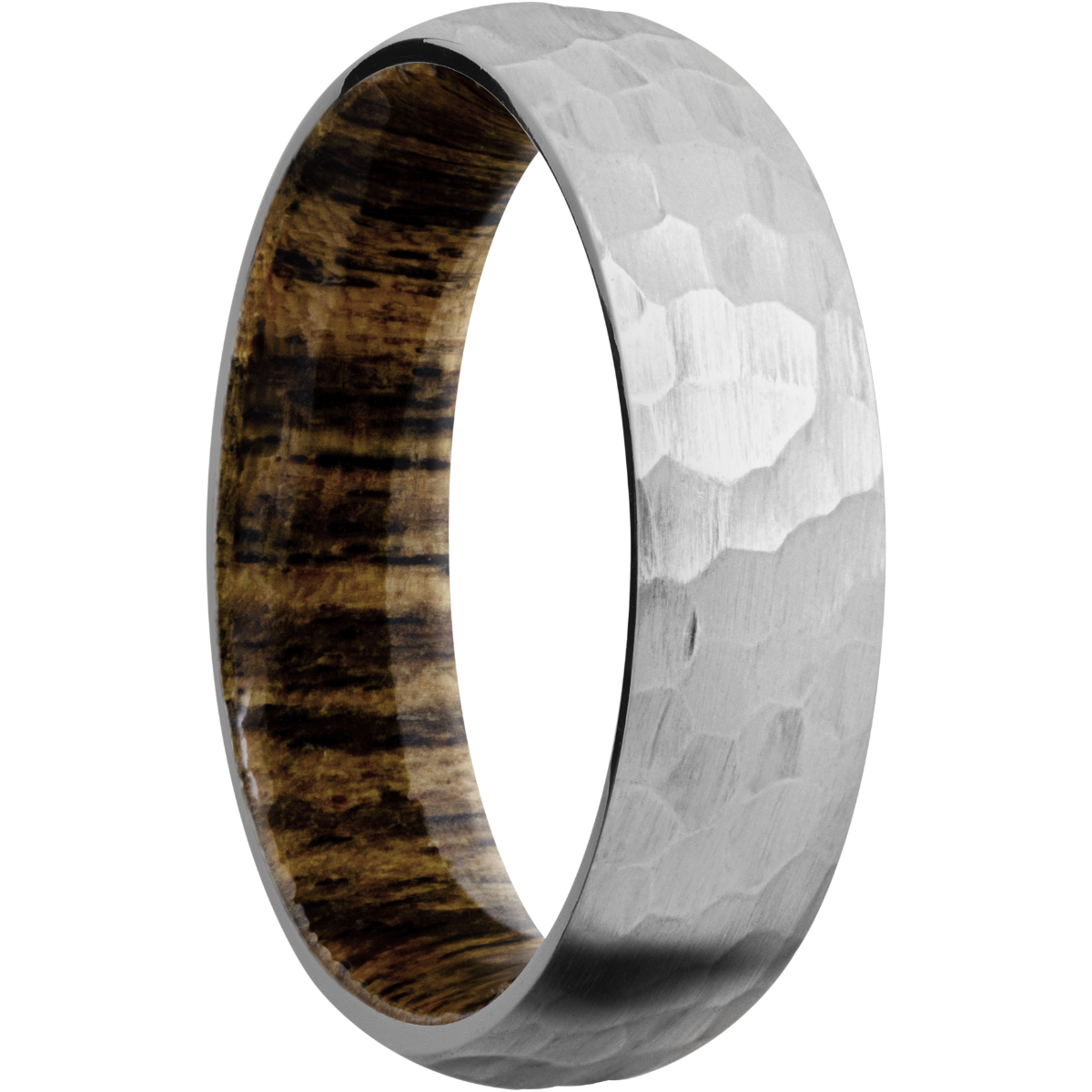 titanium 6mm domed band with a sleeve of bocote hardwood