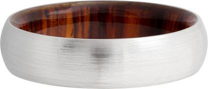 Cobalt chrome 6mm domed band with a hardwood sleeve of Desert Ironwood