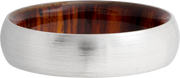 Cobalt chrome 6mm domed band with a hardwood sleeve of Desert Ironwood