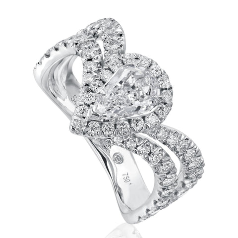 LAmour Crisscut® Pear Shape Diamond Engagement Ring