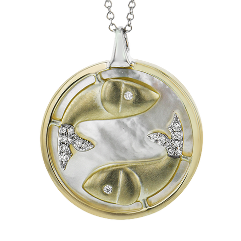 PISCES-Y Pendant in 14k Gold with Diamonds
