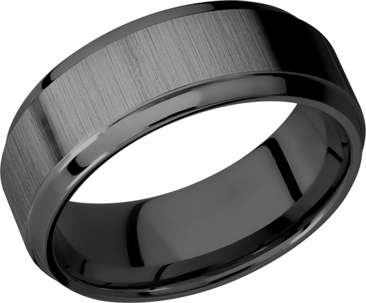 Zirconium 8mm beveled band