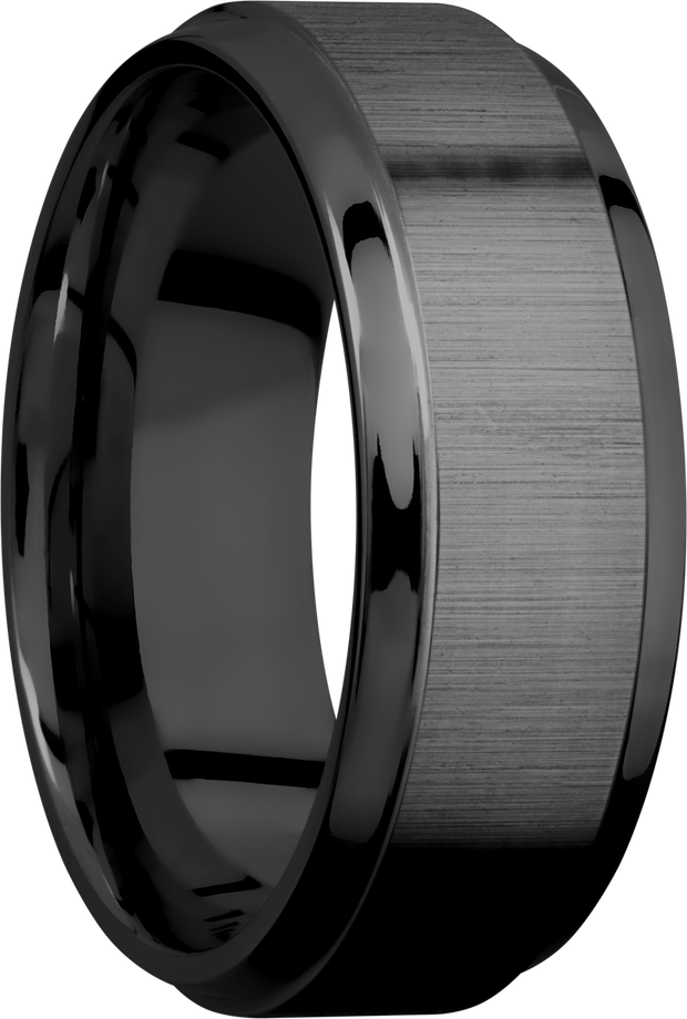 Zirconium 8mm beveled band