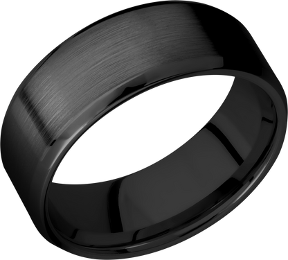 Zirconium 8mm beveled band