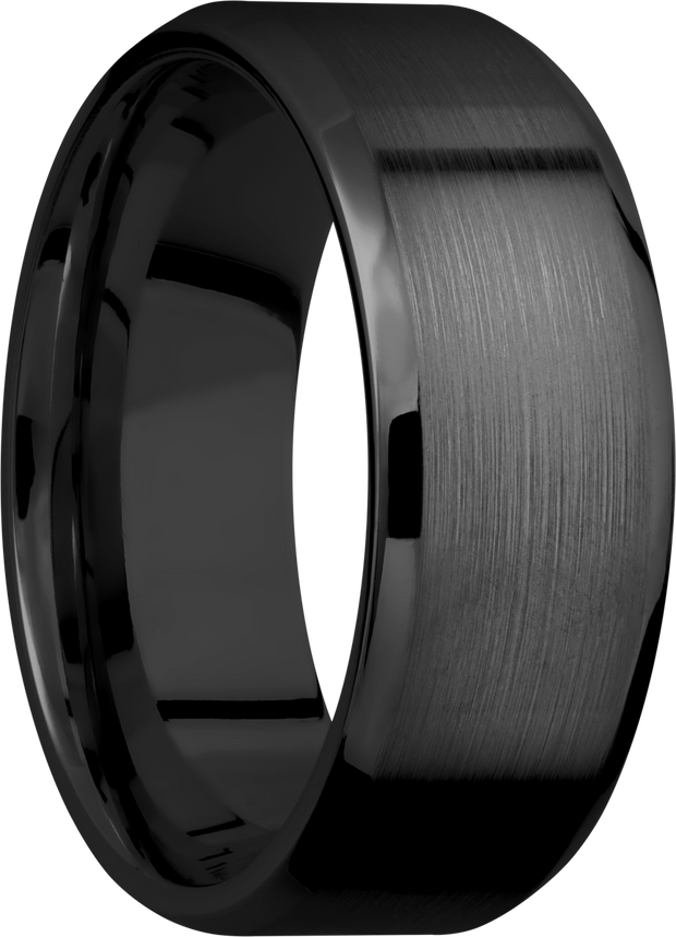 Zirconium 8mm beveled band