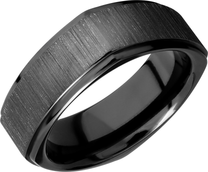 Zirconium 8mm flat square band