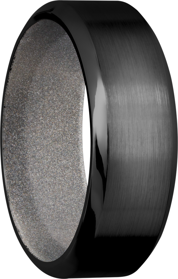 Zirconium 8mm band with a Bright Nickel Cerakote sleeve