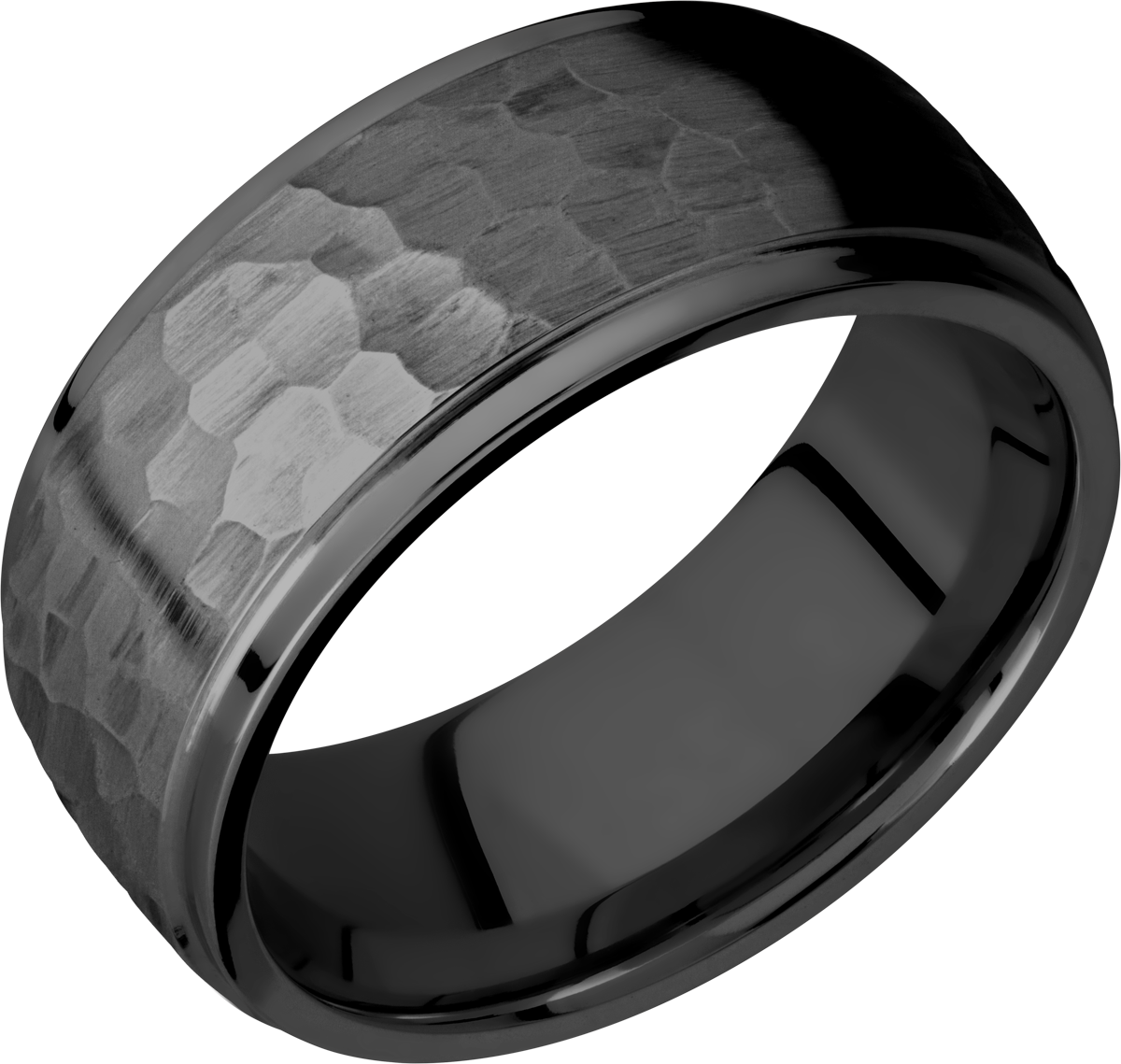 zirconium 9mm domed band with grooved edges