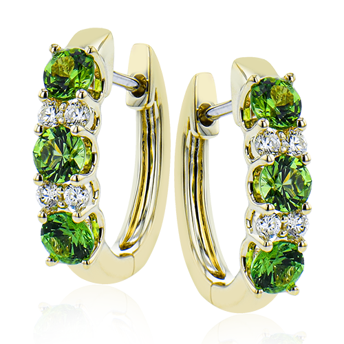 ZE728-Y Color Earring in 14k Gold with Diamonds