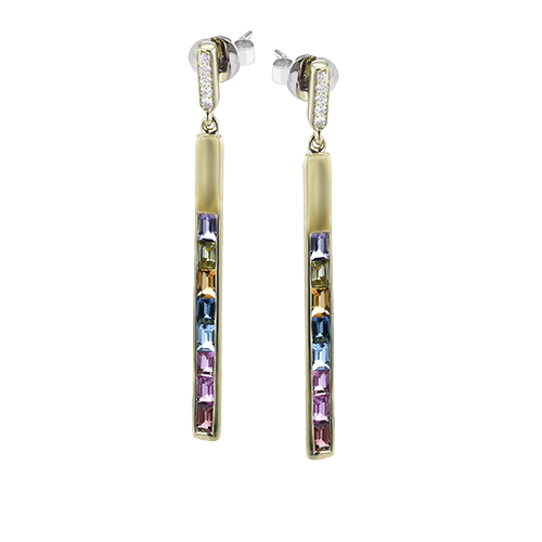 ZE863 Color Earring in 14k Gold with Diamonds